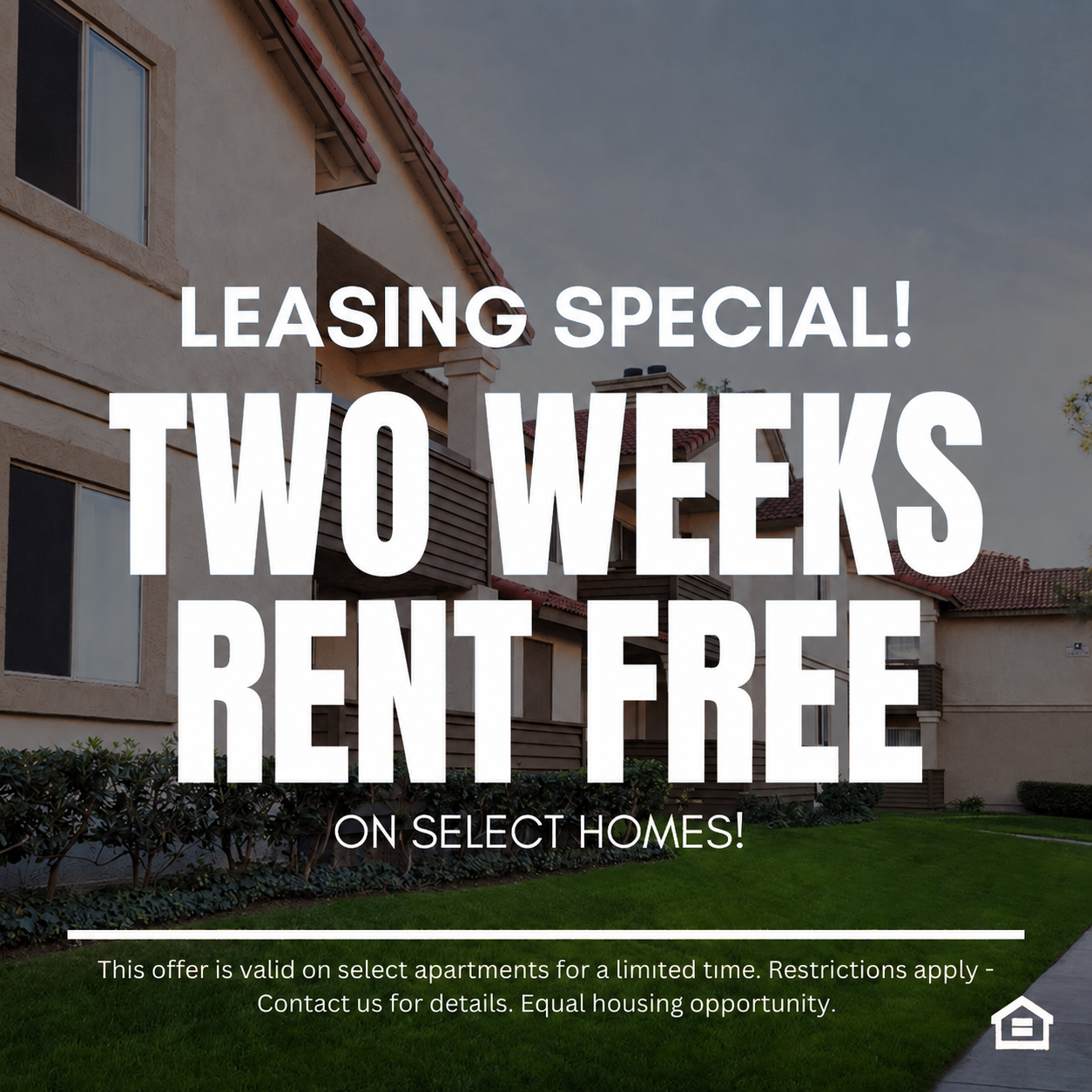 Website Popup Stating MOVE-IN SPECIAL  Move in before April 30, 2026, and receive up to one month of free rent on select apartment homes! Restrictions apply - Contact us for more information! Equal Housing Opportunity. This offer is valid on select apartments for a limited time. Restrictions apply - contact us for details. Equal housing opportunity.