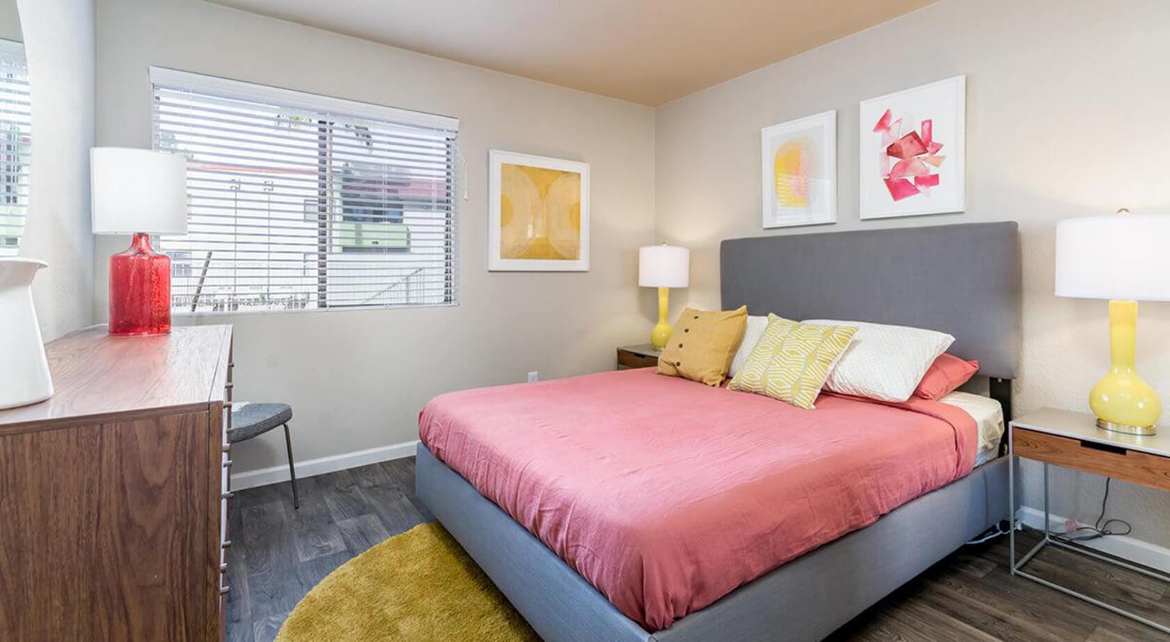 Fully furnished bedroom at Spring in Phoenix, Arizona