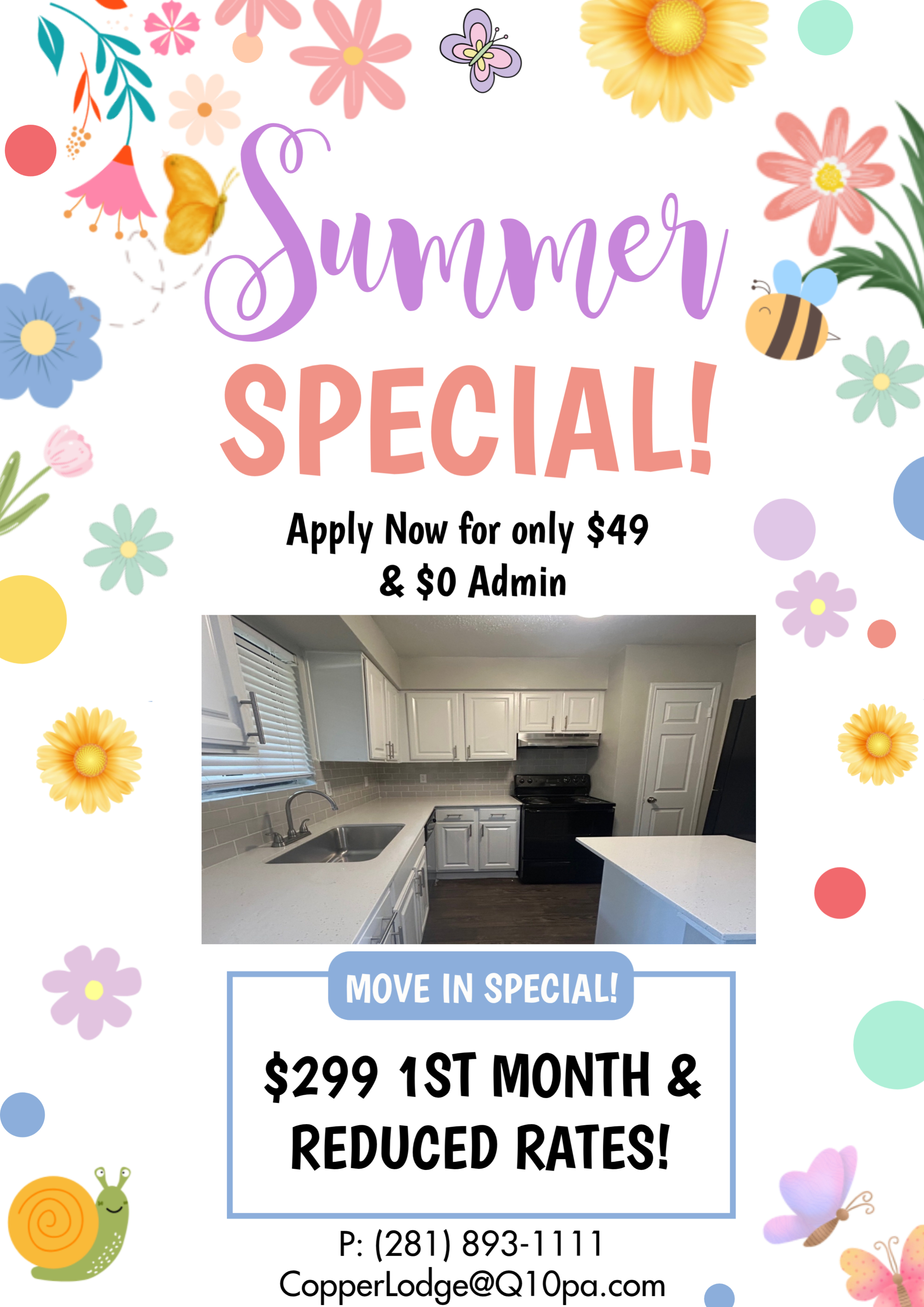 Photo showing $299 first months rent.