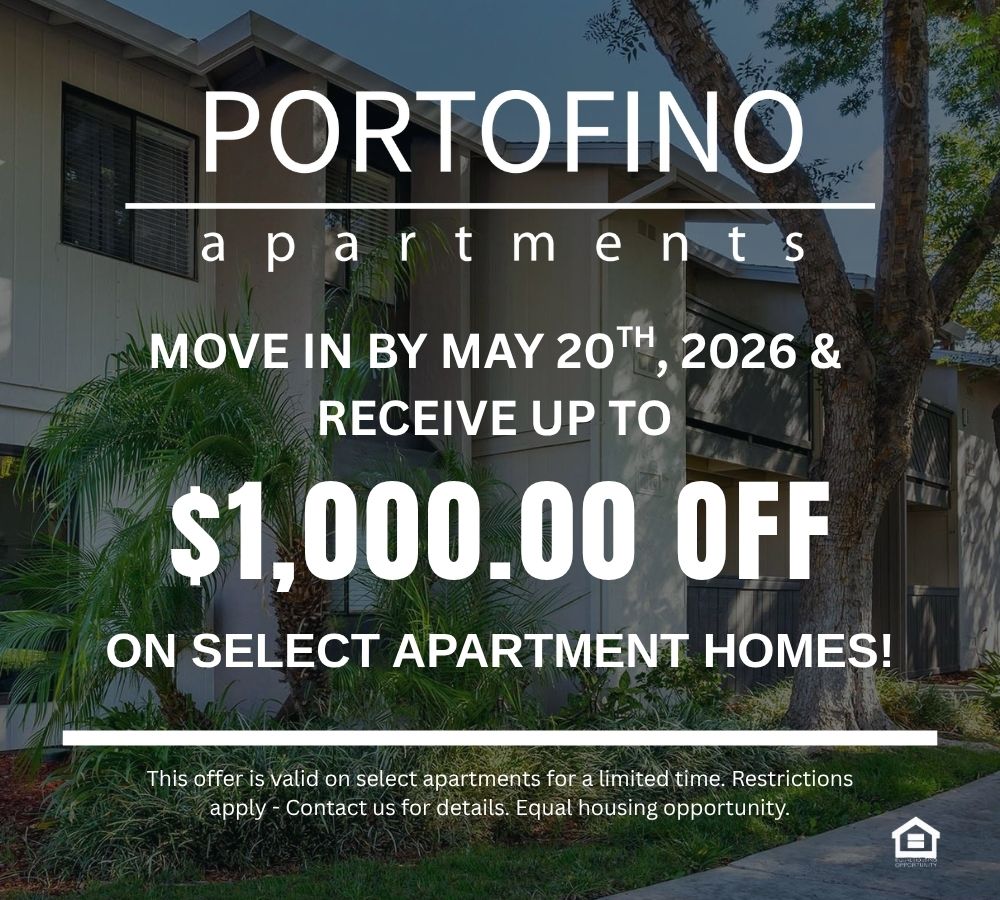 Marketing promotional graphic background is of the exterior of the community text reads move in by May 20th 2026 and receive up to $1000 off on select apartment homes This offer is valid on select apartments for a limited time Restrictions apply Contact us for details Equal housing opportunity