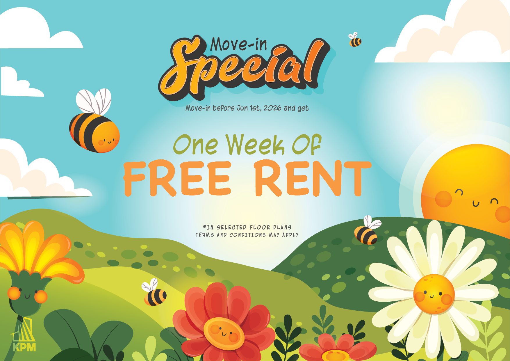Move-in before May 1st and get one week of Rent Free!