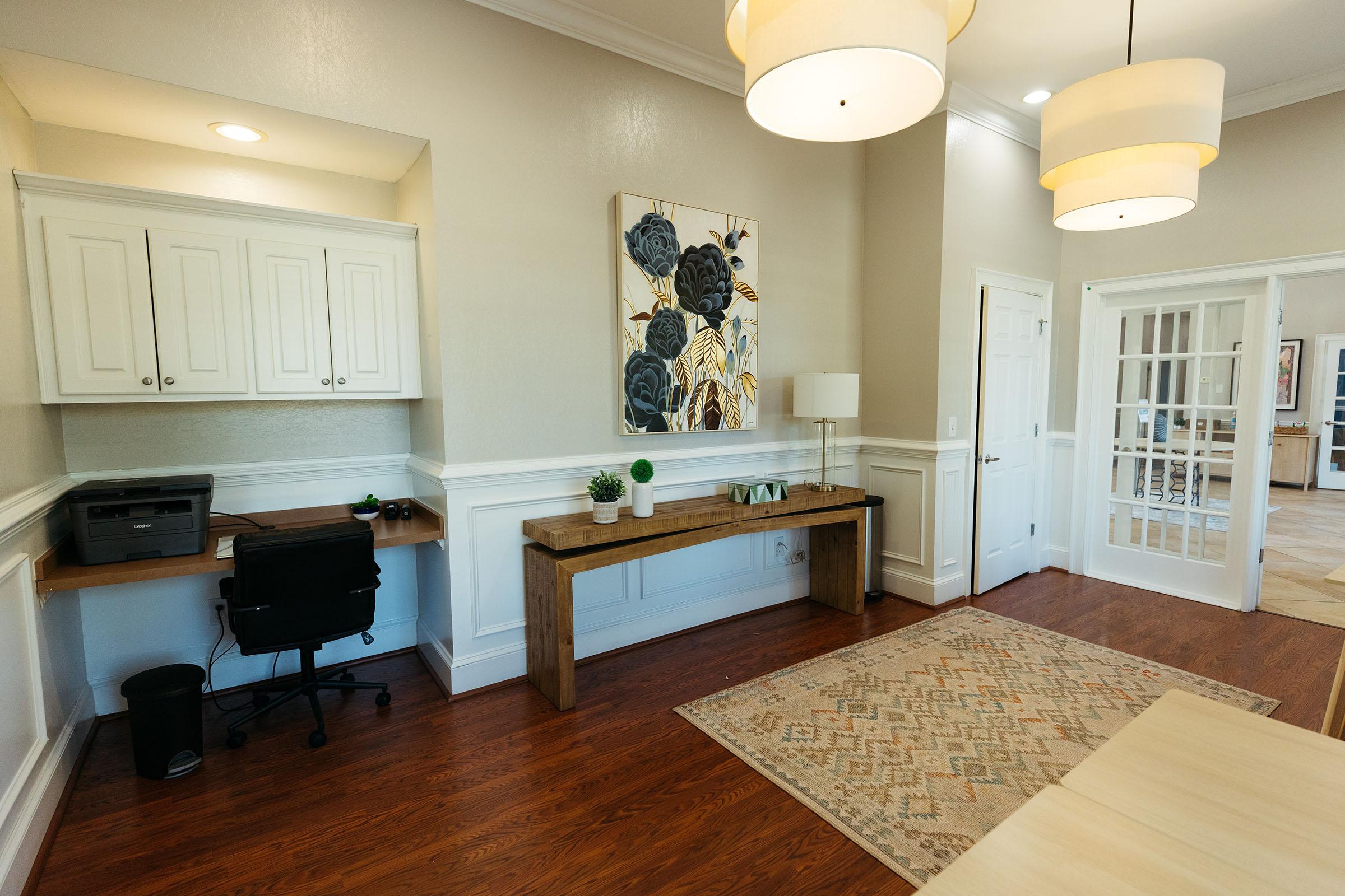 a living room with a wood floor