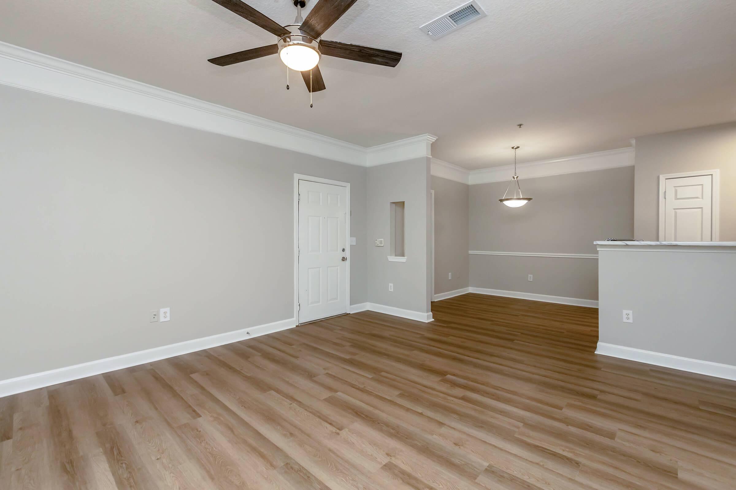 a room with a wood floor