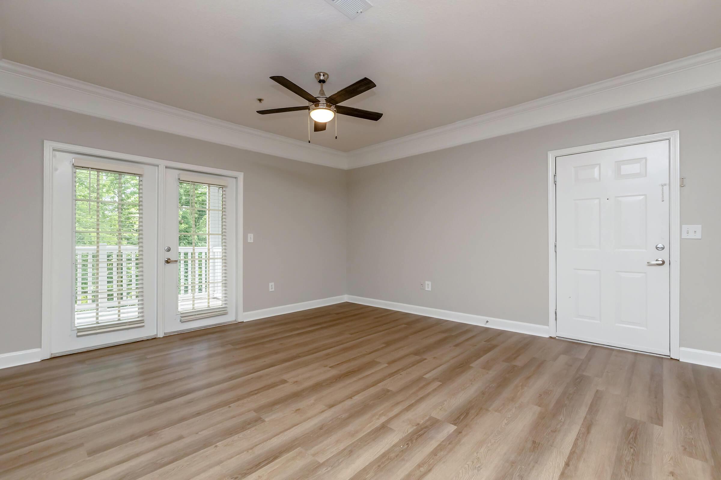 a room with a hard wood floor