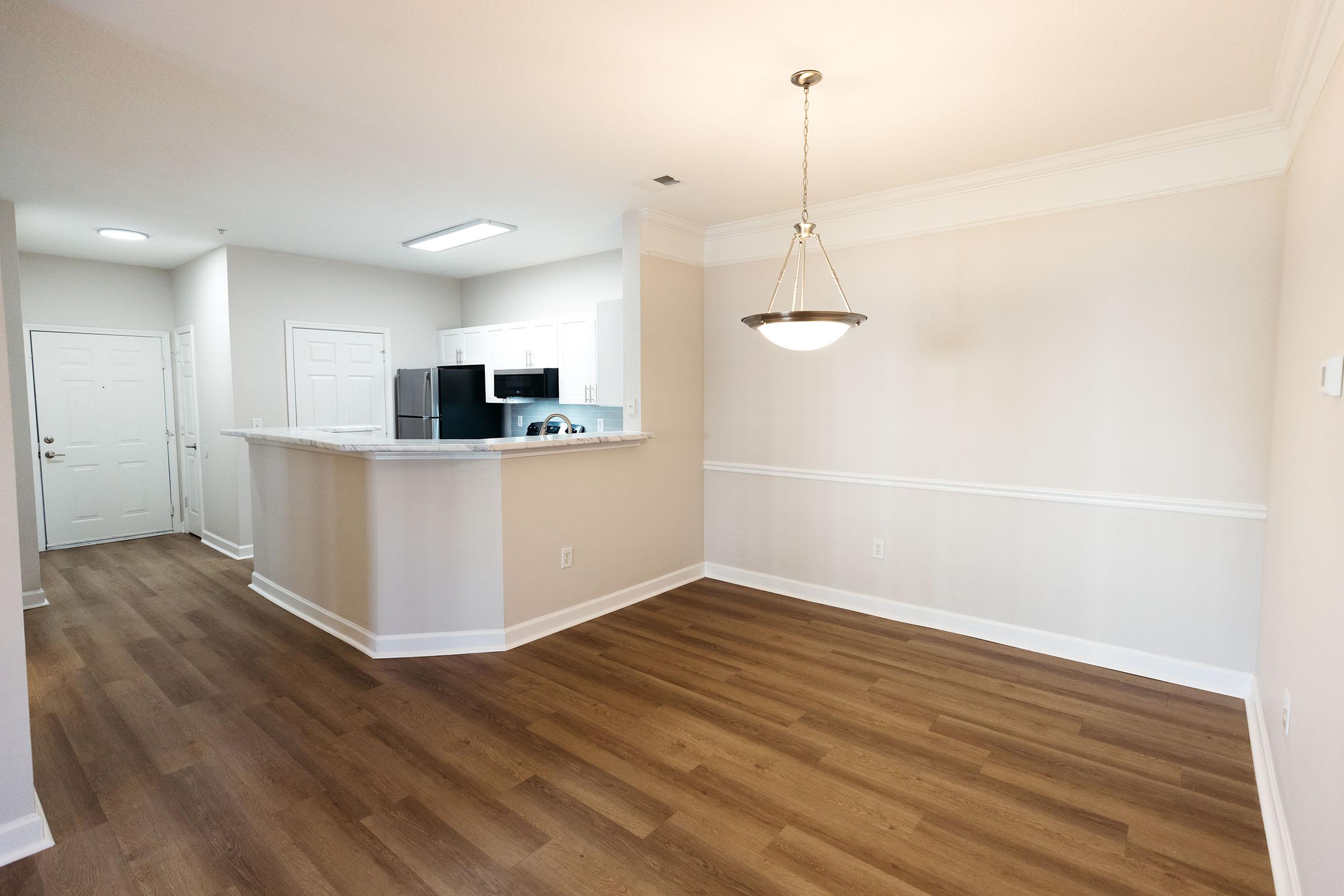 a room with a wood floor