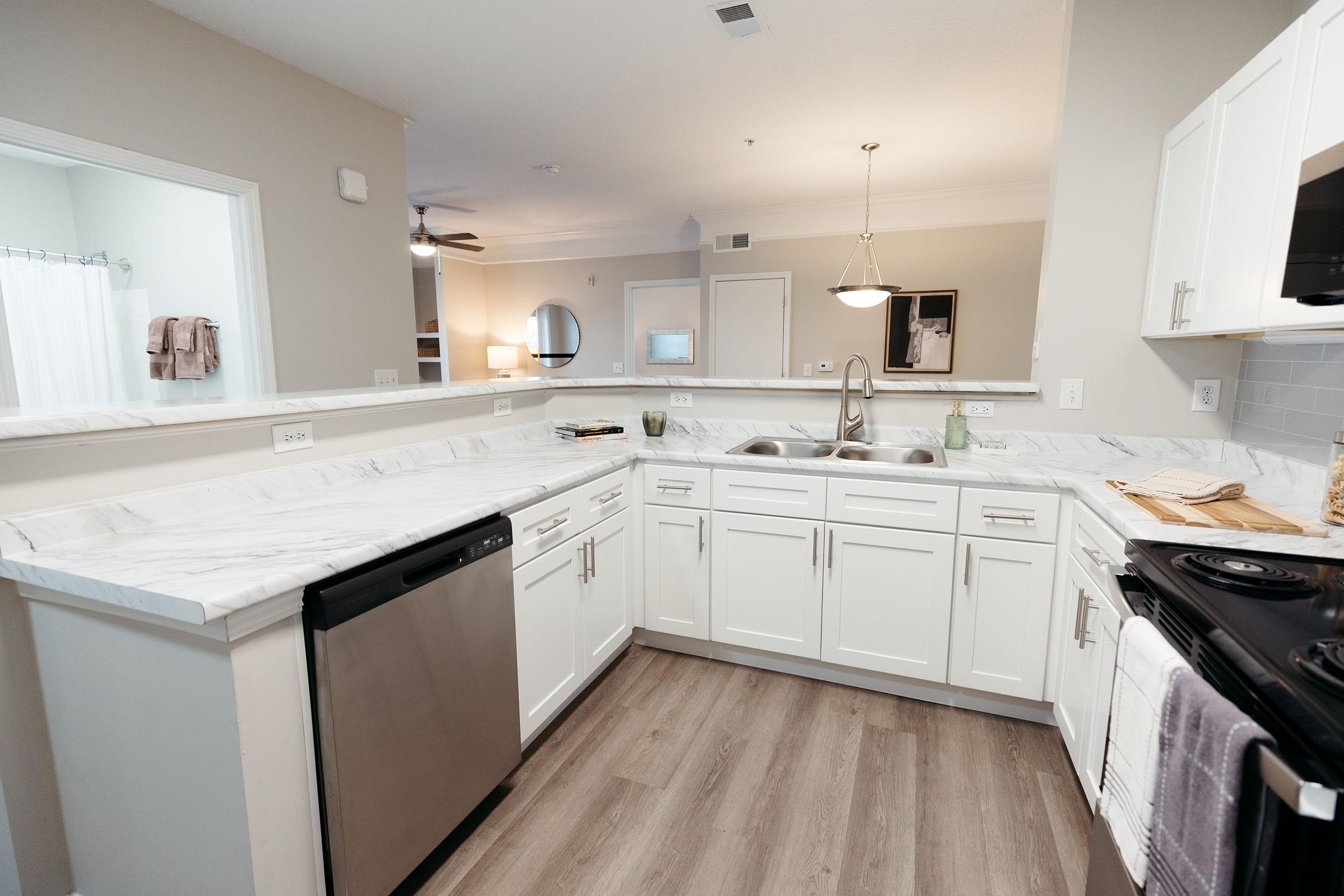 a kitchen with a stove and a sink