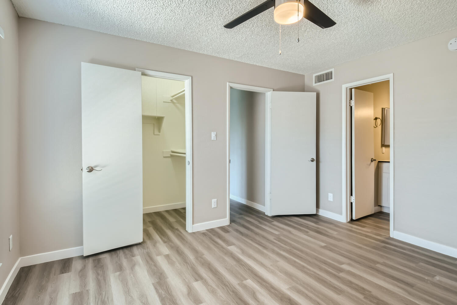 a room with a wood floor