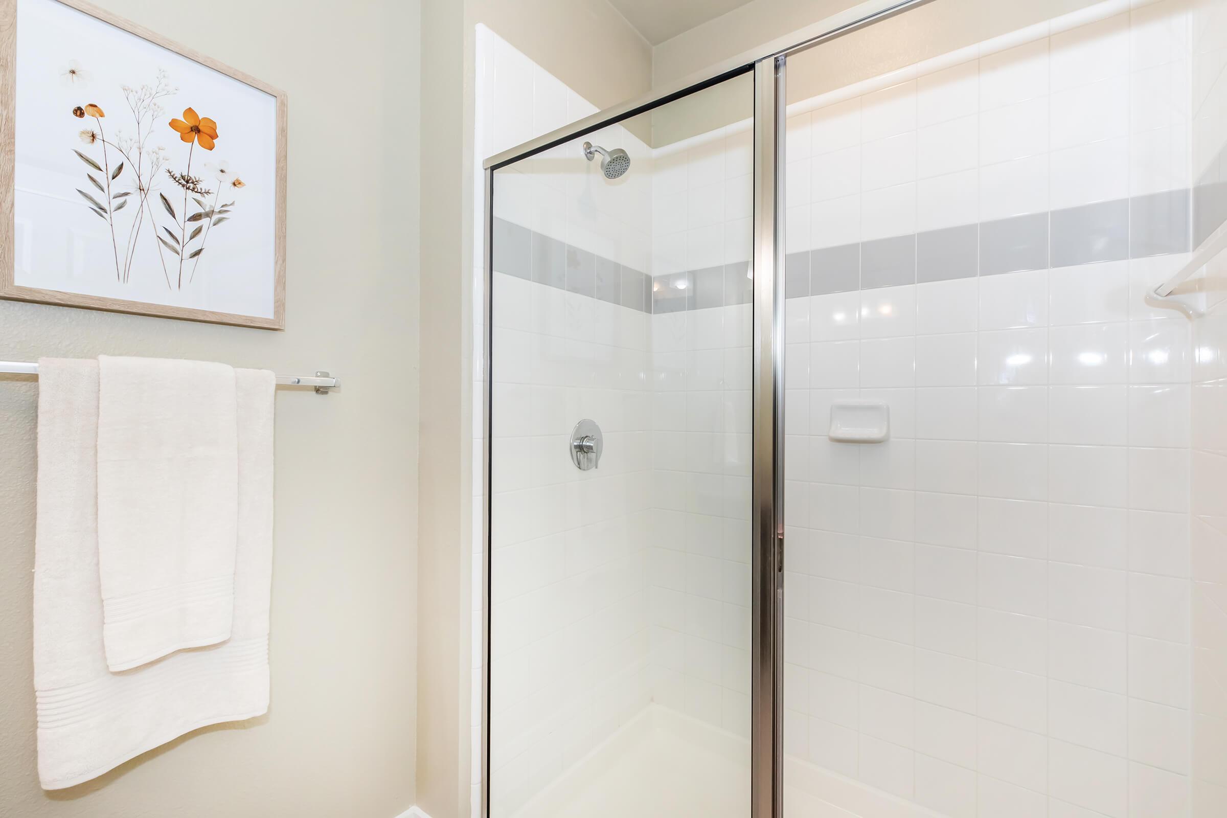 a glass shower door