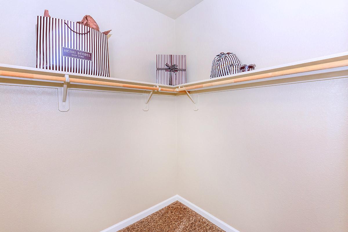 We have large walk-in closets at Boulder Creek