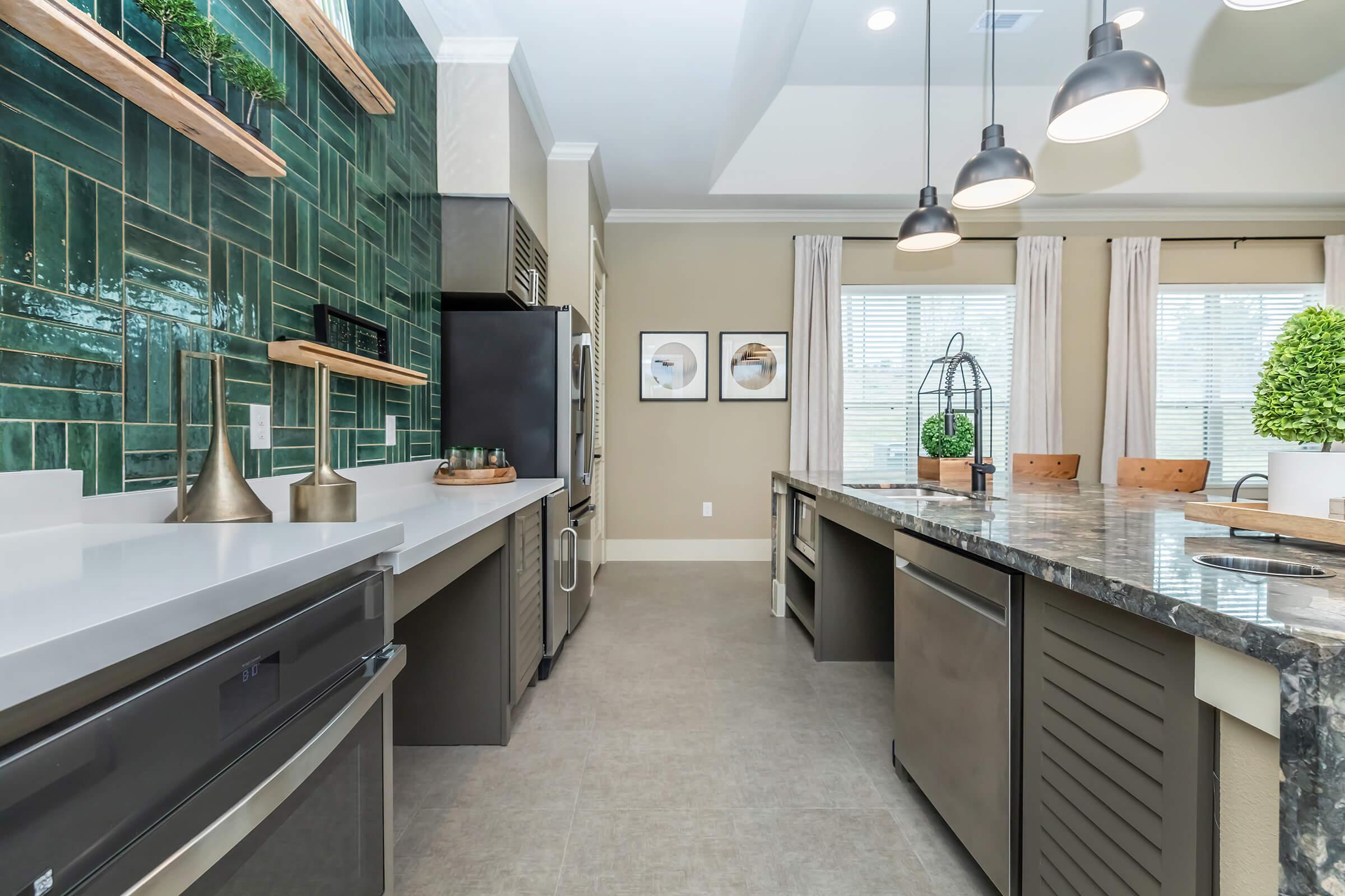 a kitchen with a sink and a window