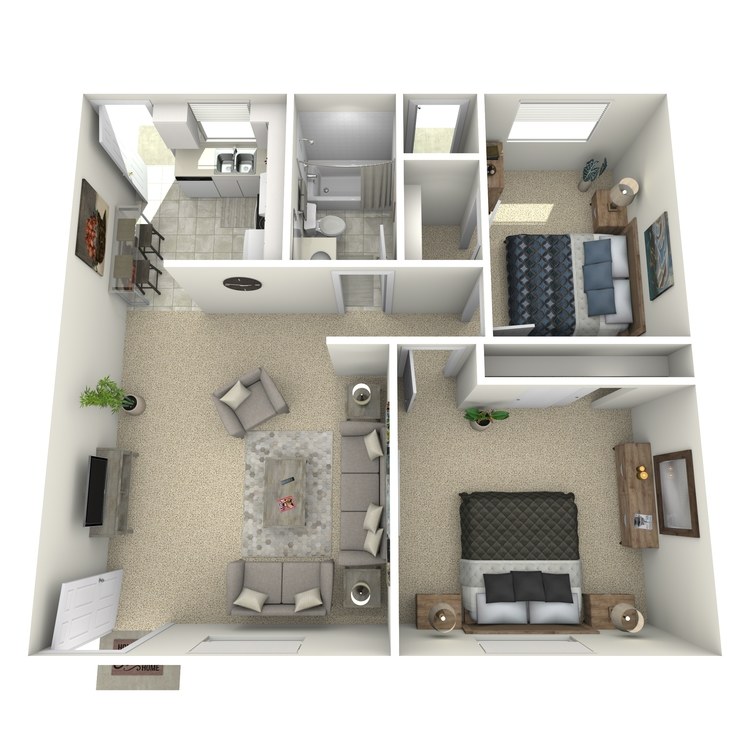 Floor plan image of 2 Bed 1 Bath