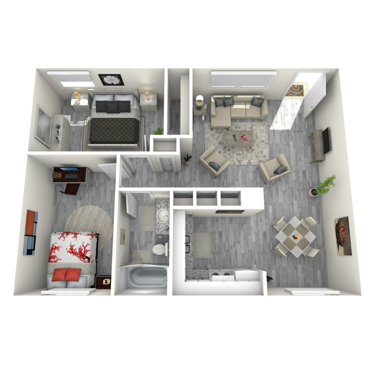 Floor plan image of 2 Bed 1 Bath B