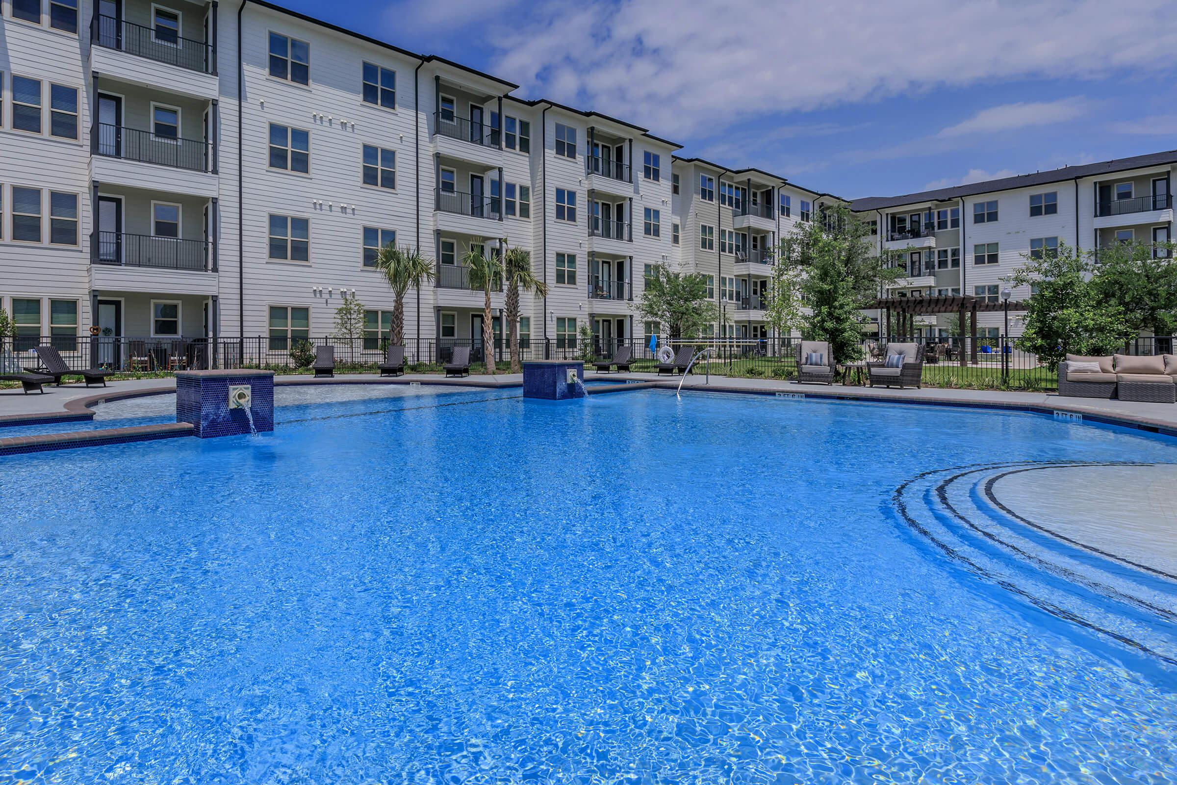 a blue pool of water