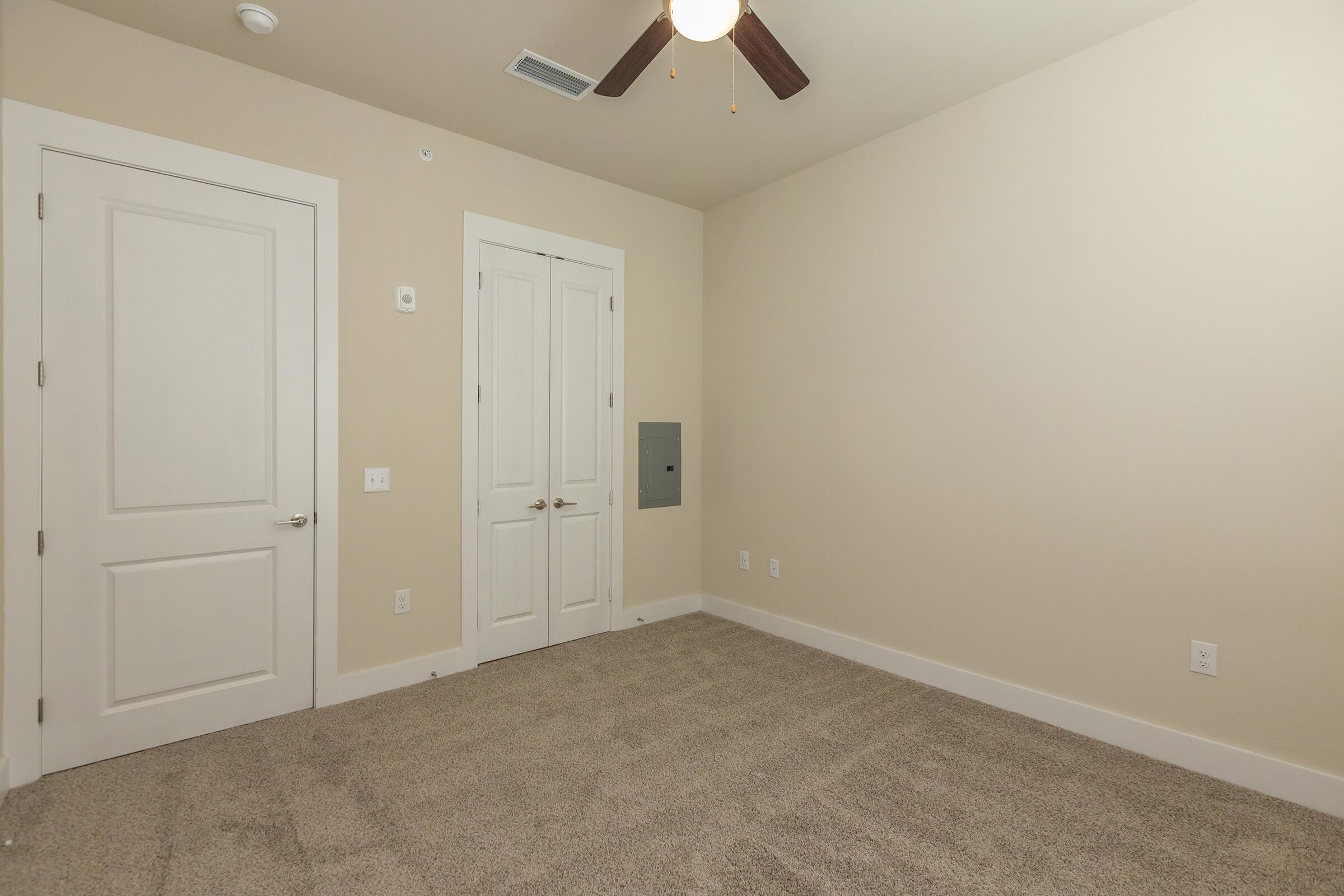a double door in a room