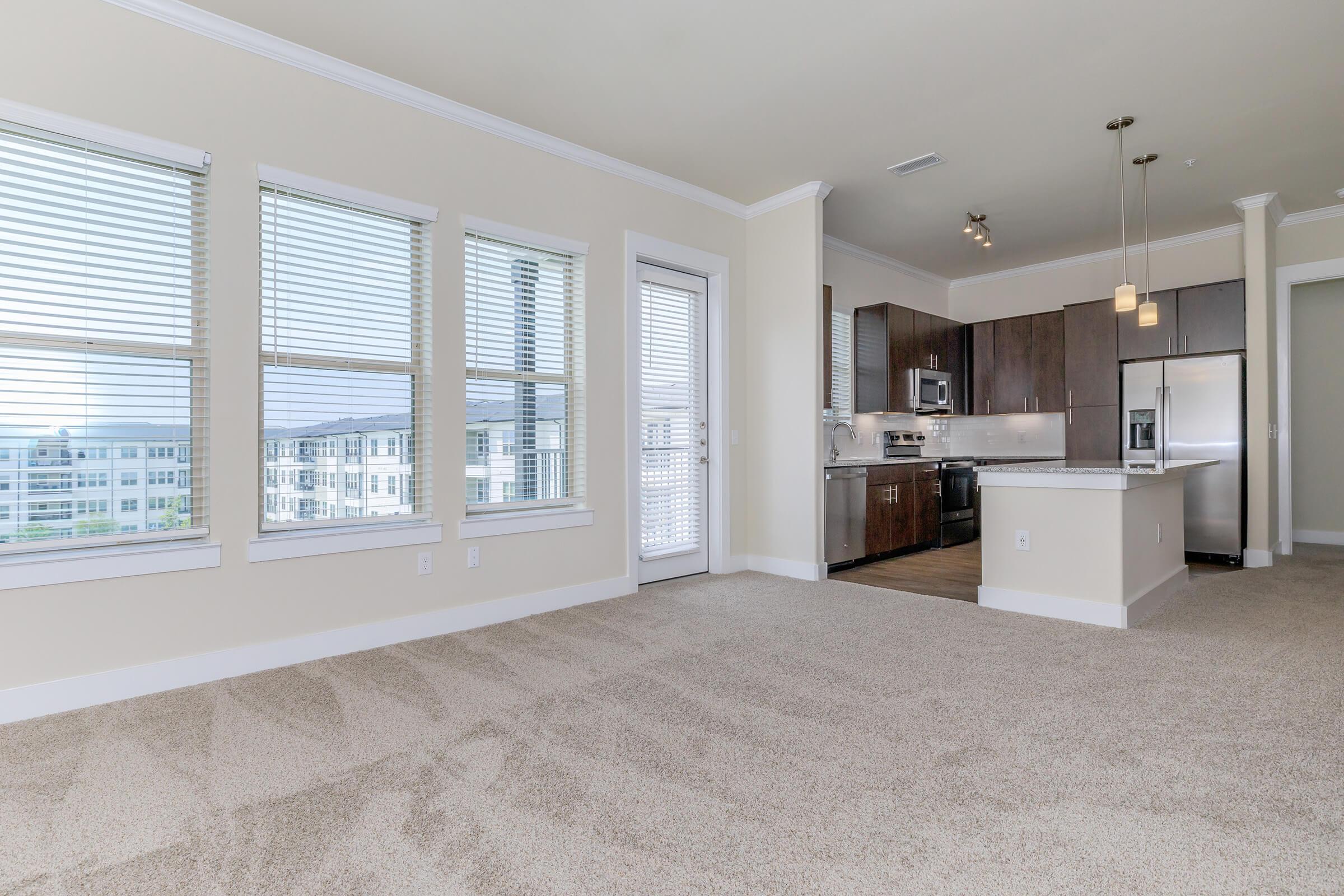 a living room with a large window