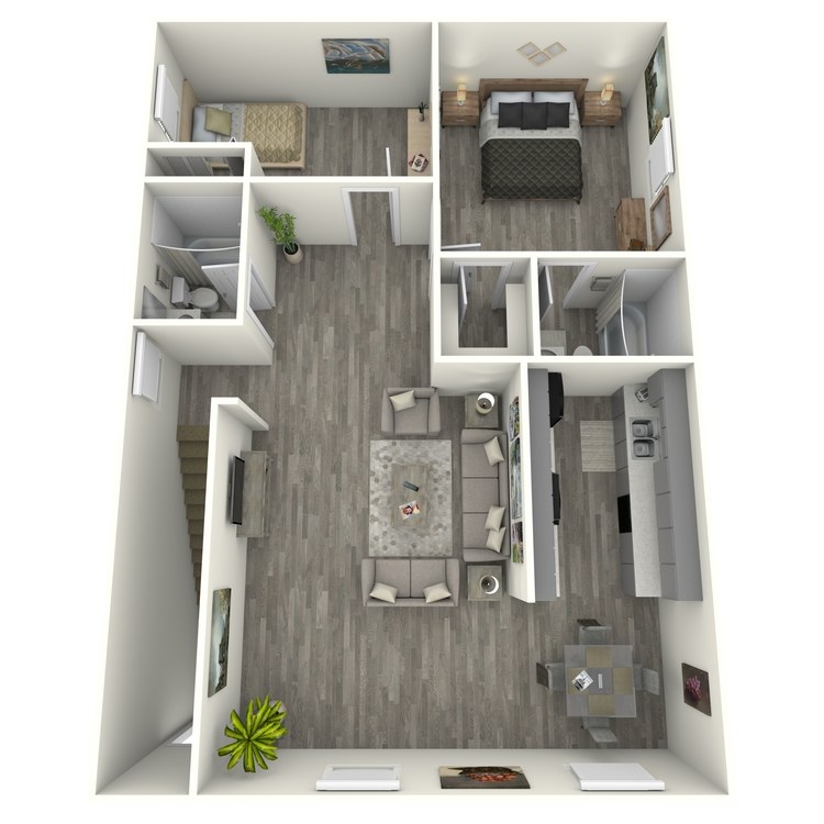 Floor plan image of Two Bed Two Bath