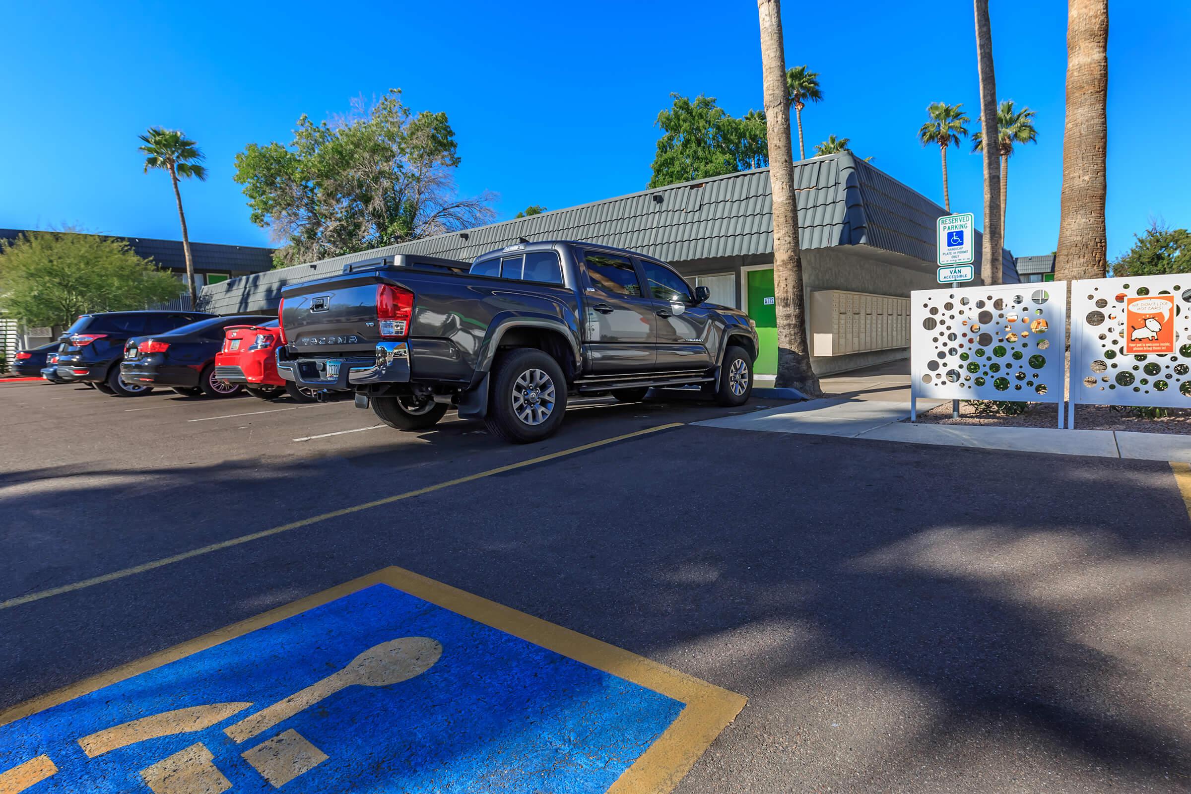 The parking lot at Studio 710.