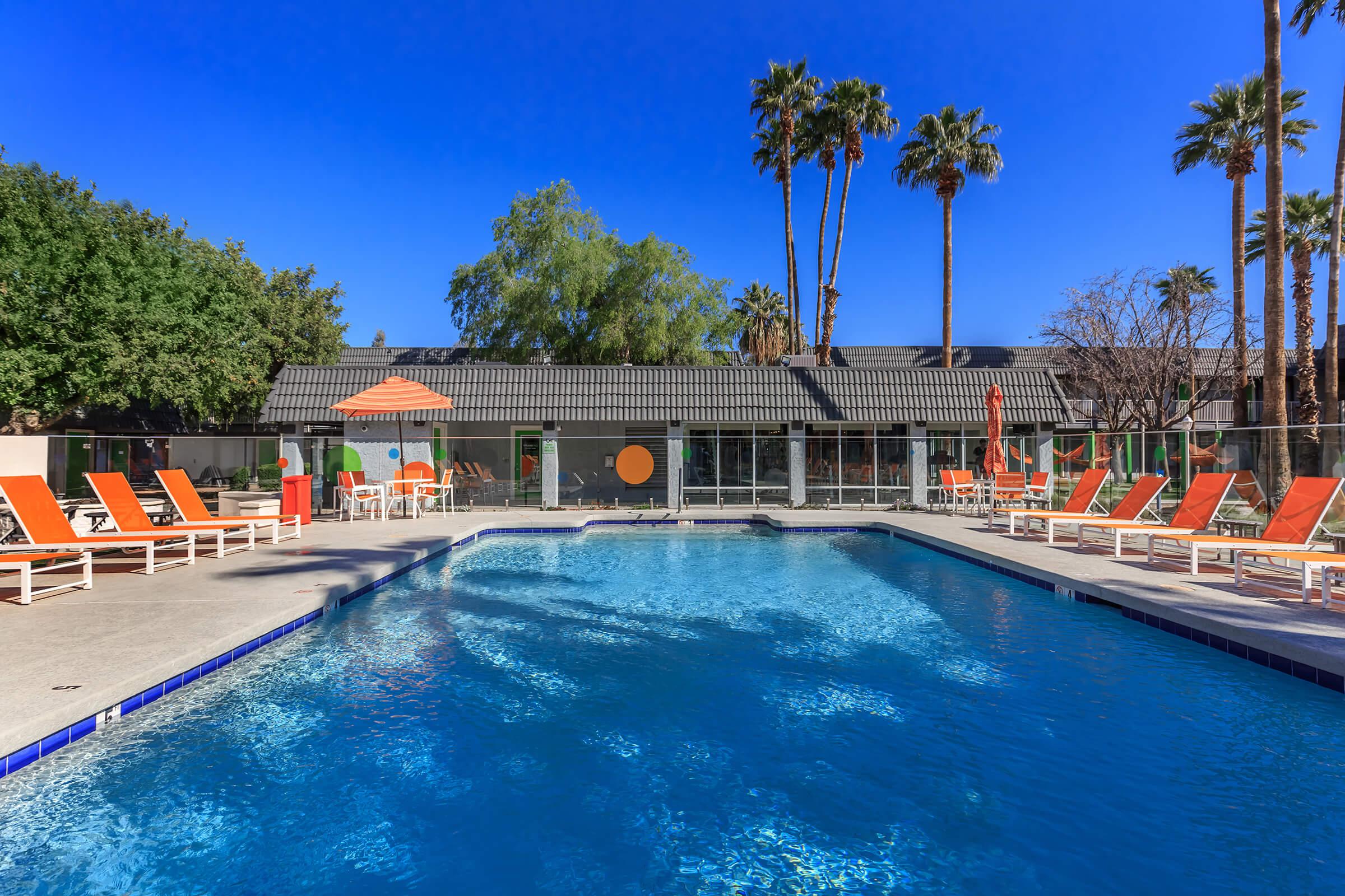 This is the pool at Studio 710, and the back of the clubhouse.