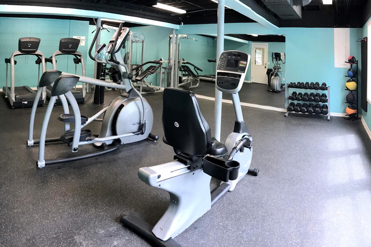 A state-of-the-art Fitness Center here at Laurel Ridge Apartments.