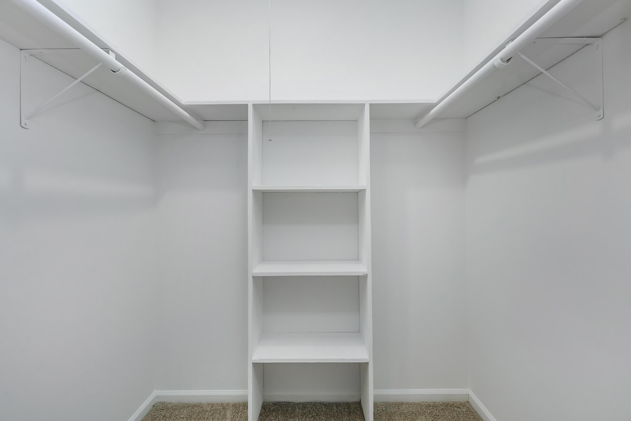a room with white walls