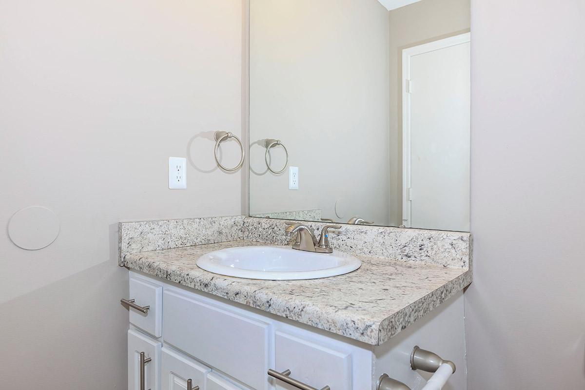 Modern Bathroom Vanity Here at The Willow at Laurel Ridge Apartments in Chattanooga, Tennessee