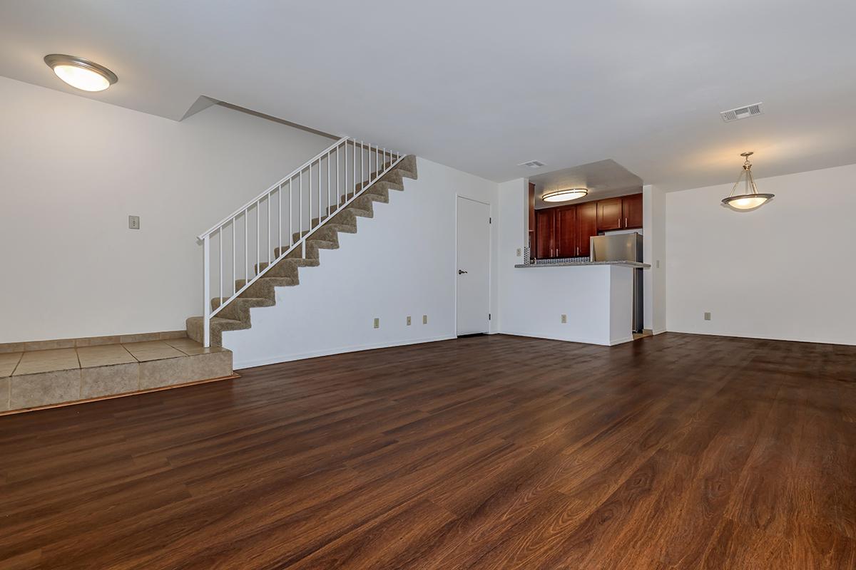 a room with a wood floor