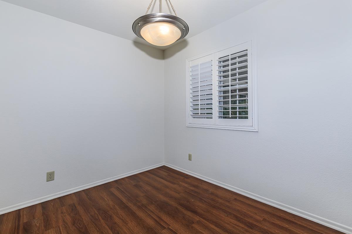 a room with white walls