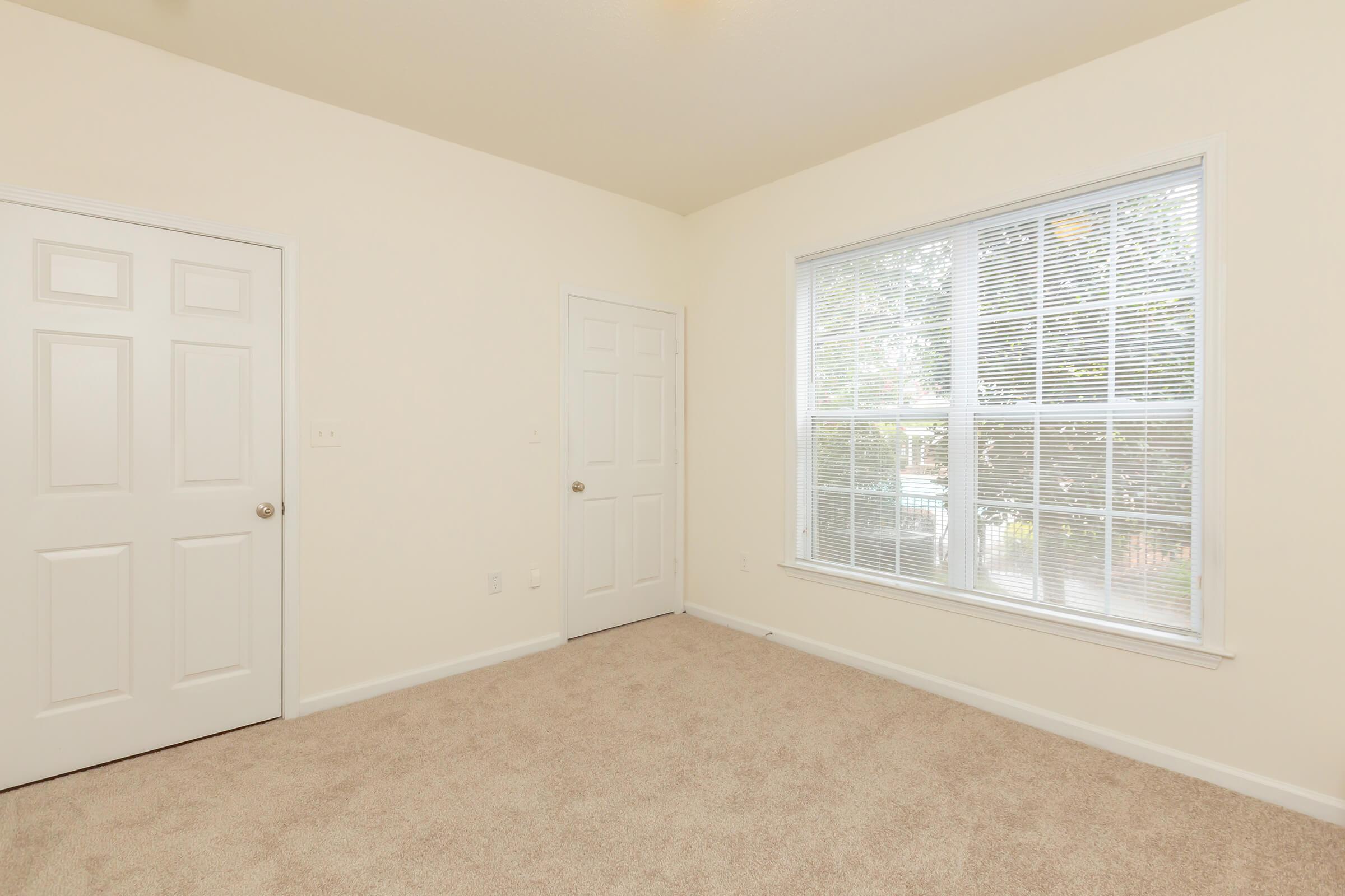 a room with a large window