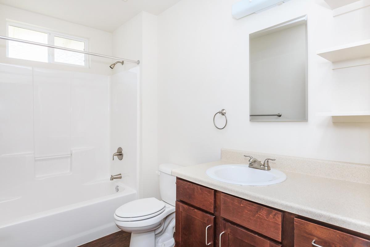 a white sink sitting under a mirror