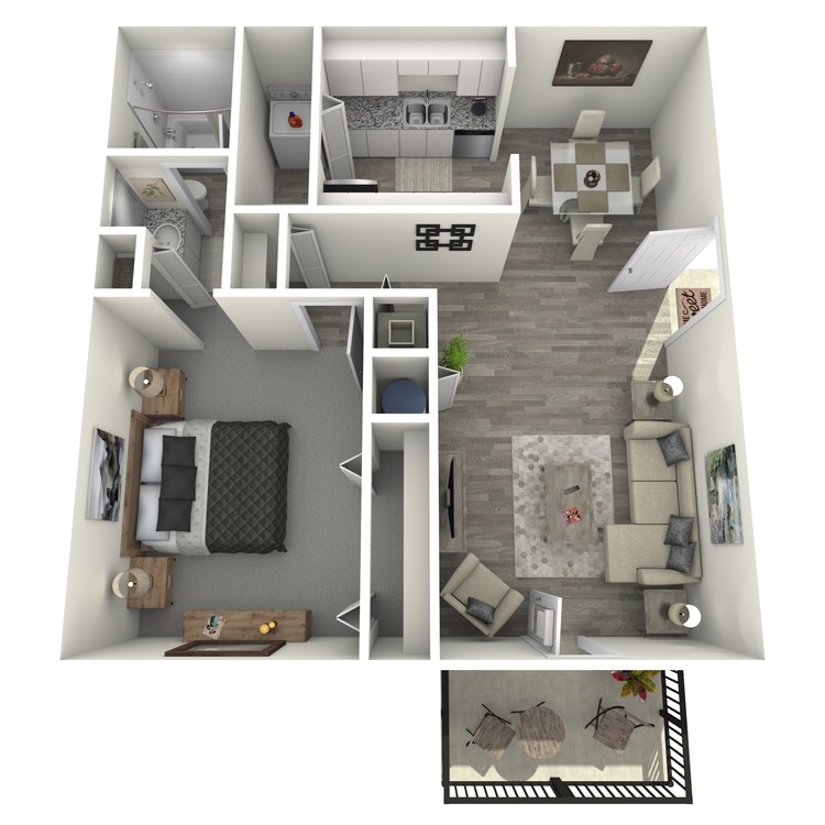 Floor plan image of 1 Bed 1 Bath