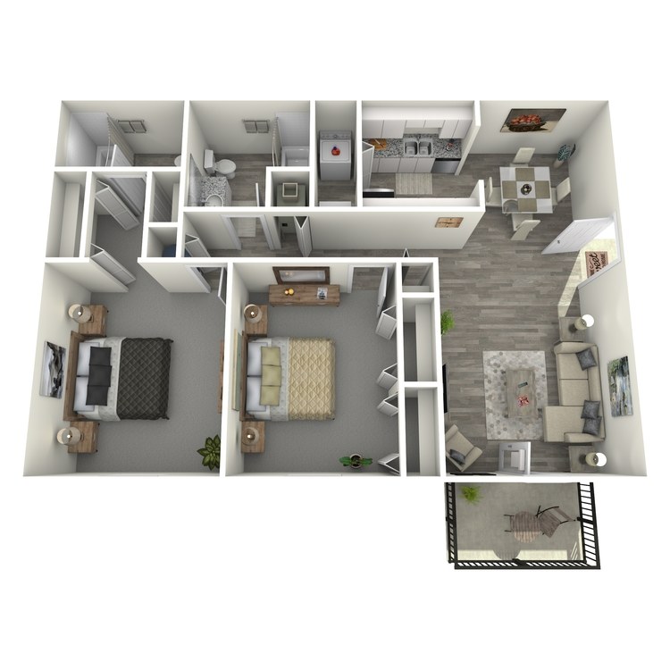 Floor plan image of 2 Bed 2 Bath