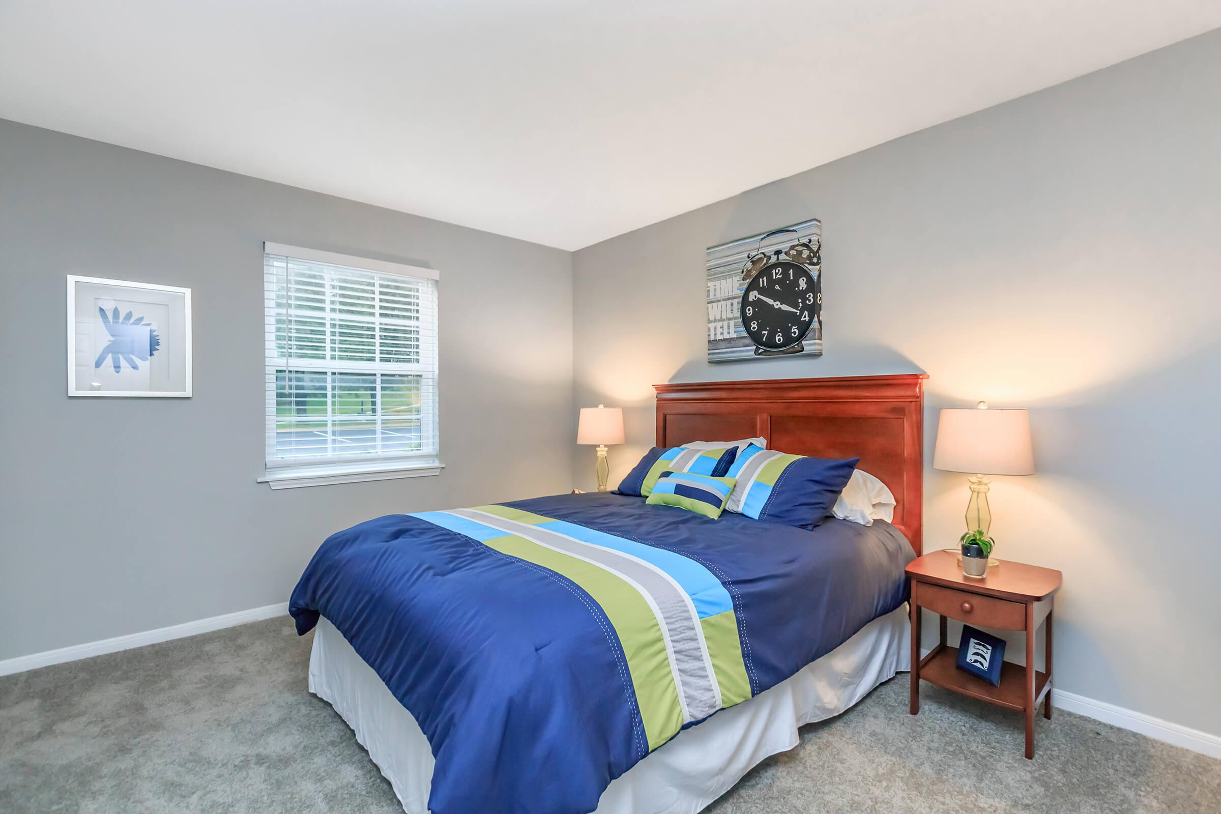 Plush carpeted bedrooms at Graymere in Columbia, Tennessee
