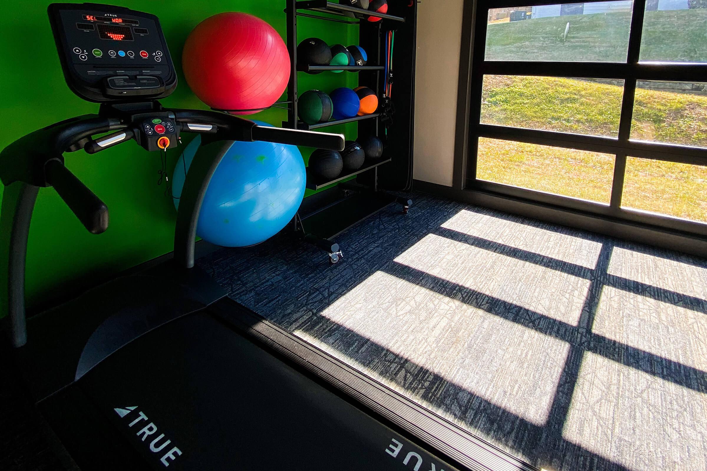 Treadmill and exercise balls