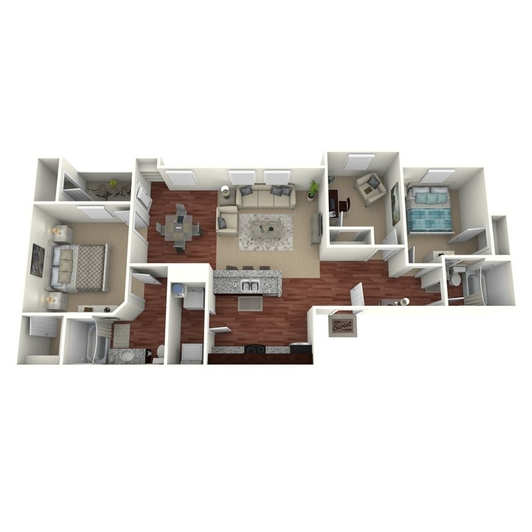 Floor plan image of 2 Bed 2 Bath B