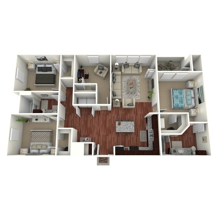 Floor plan image of 3 Bed 2 Bath