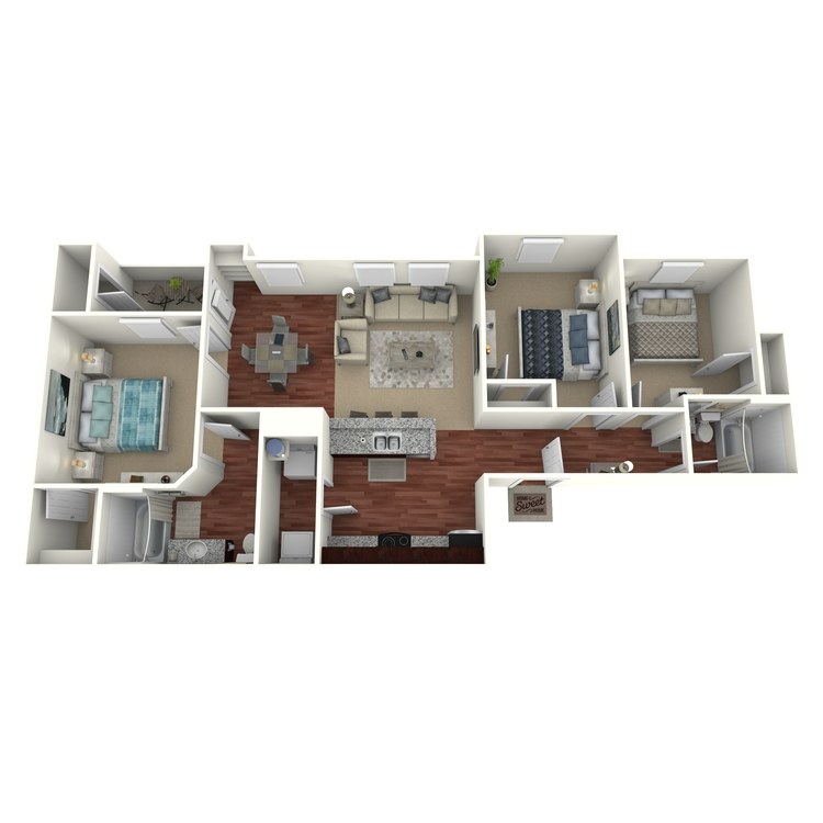 Floor plan image of 3 Bed 2 Bath B