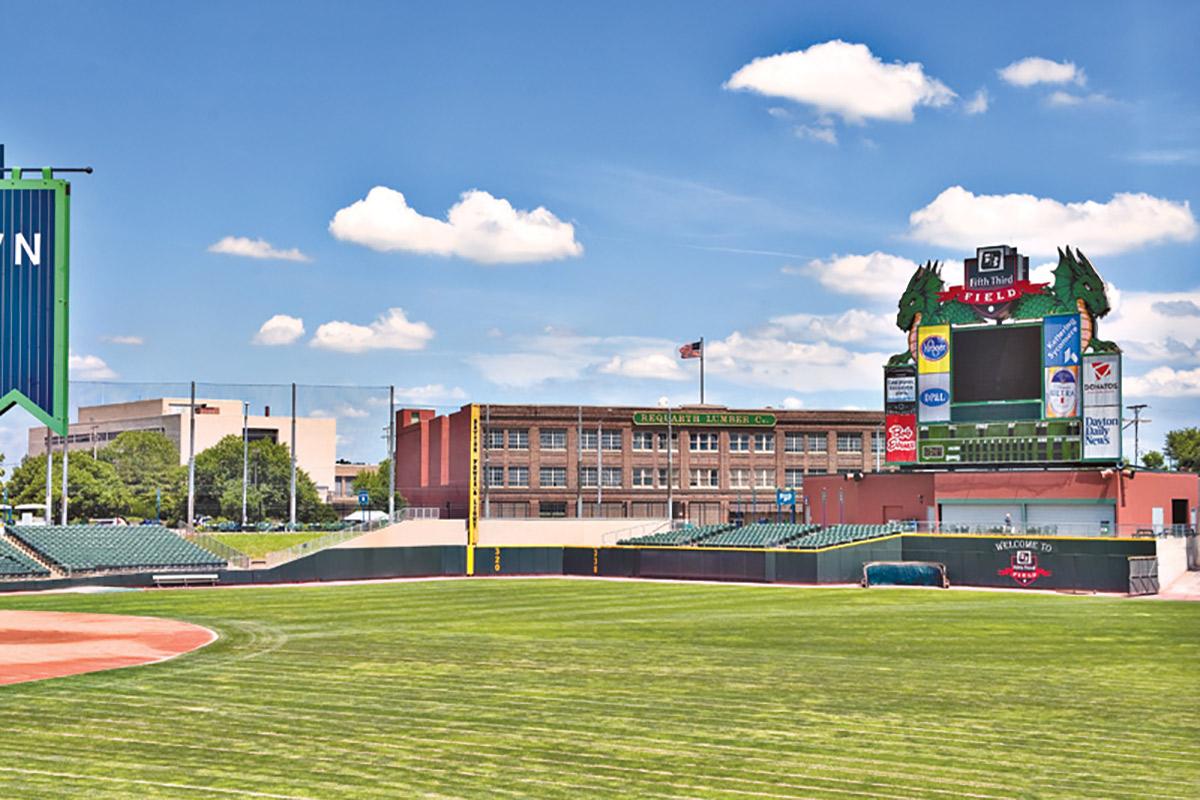 a green football field