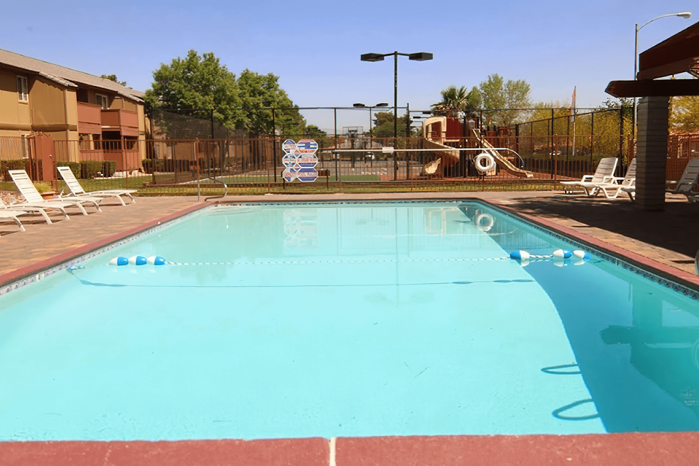 an empty swimming pool