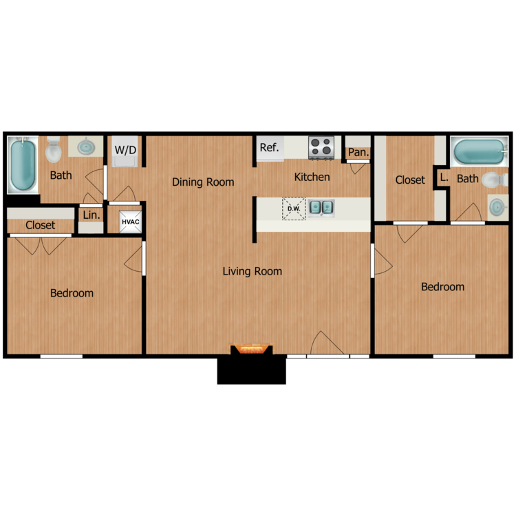 2 Bedroom C floor plan image