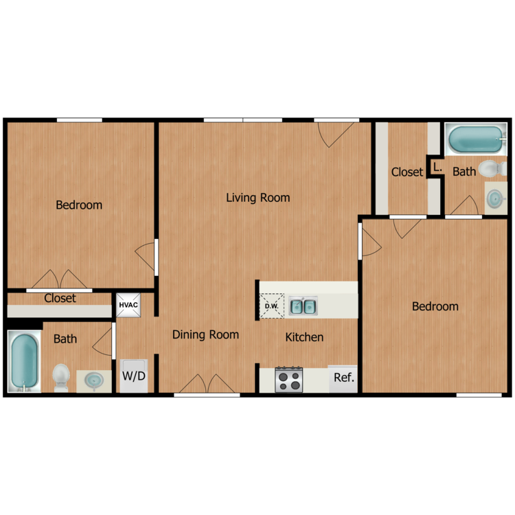 2 Bedroom Accessible  floor plan image