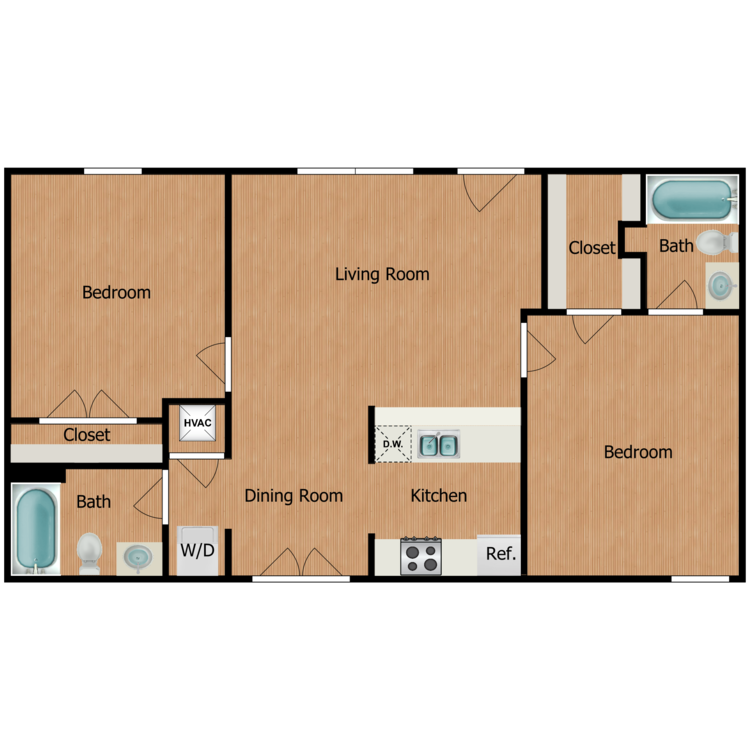 2 Bedroom A floor plan image