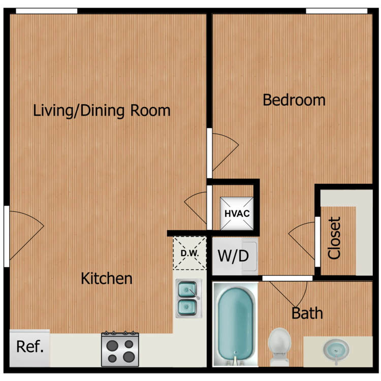 Junior One Bedroom floor plan image