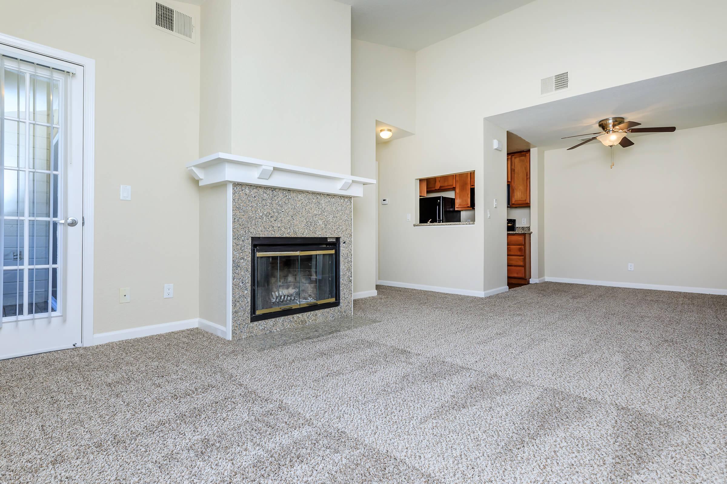 a living room next to a window