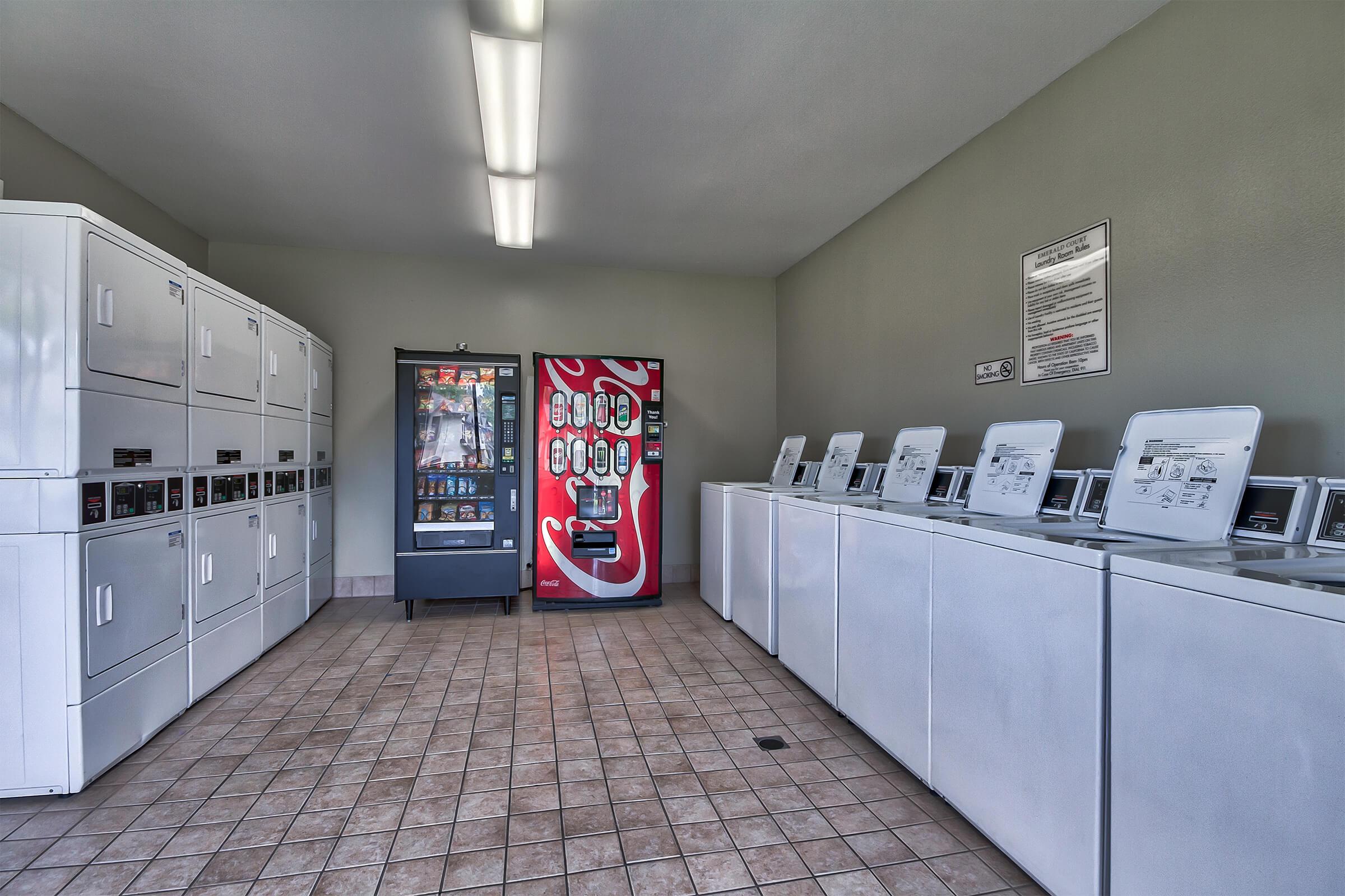 Washers and dryers in the community laundry room