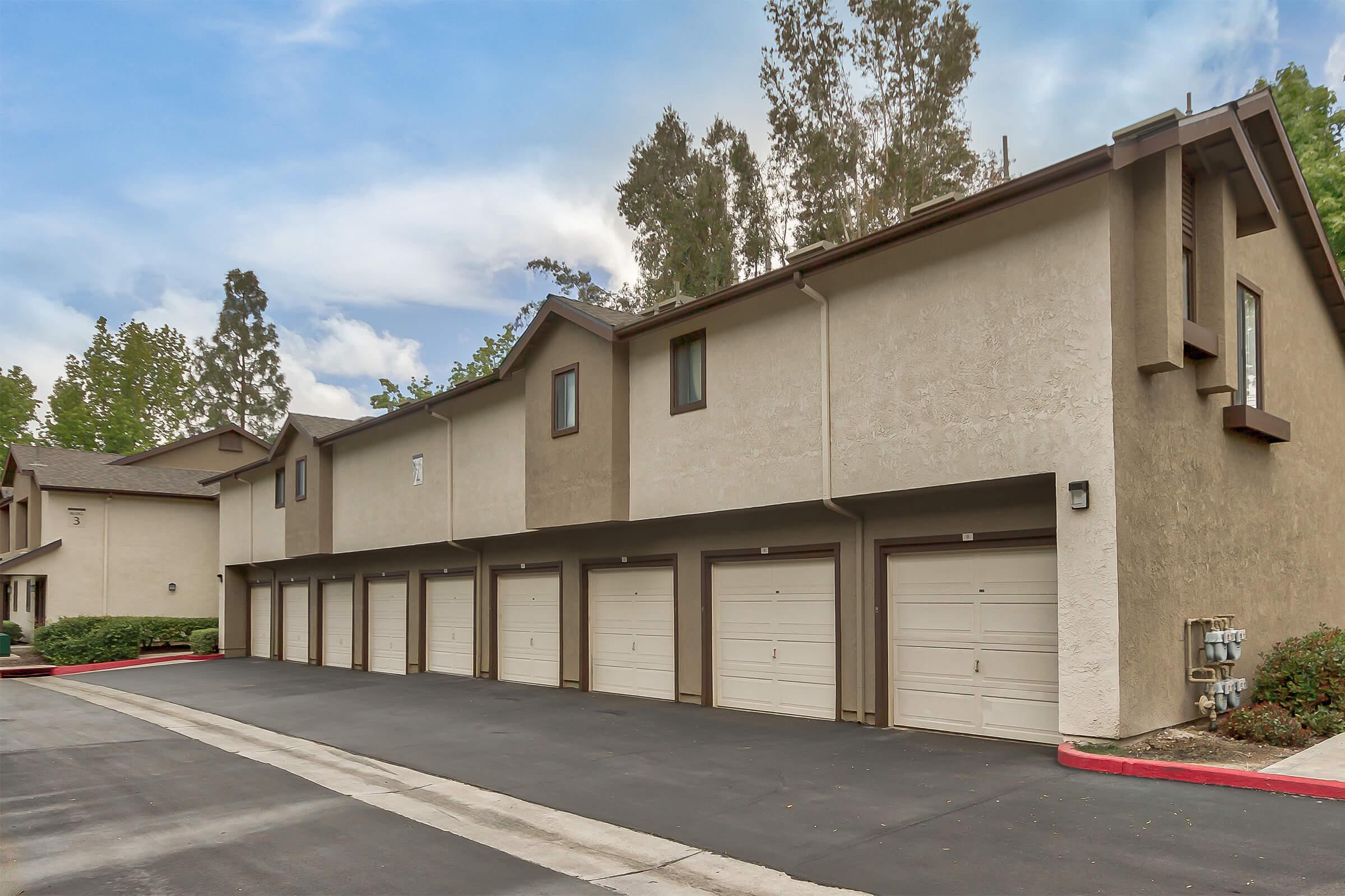 Community buildings with garages