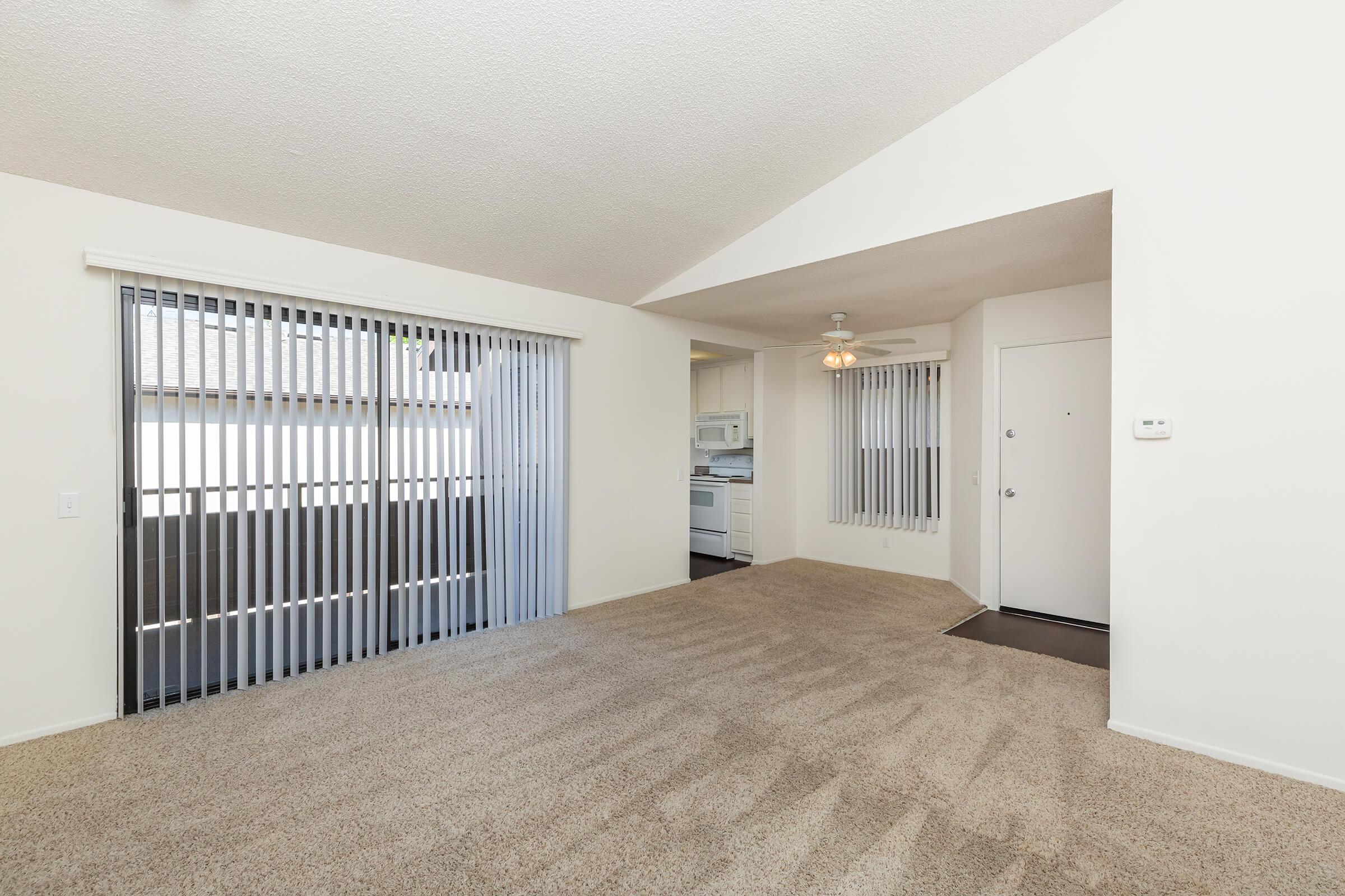 Living room with glass sliding doors