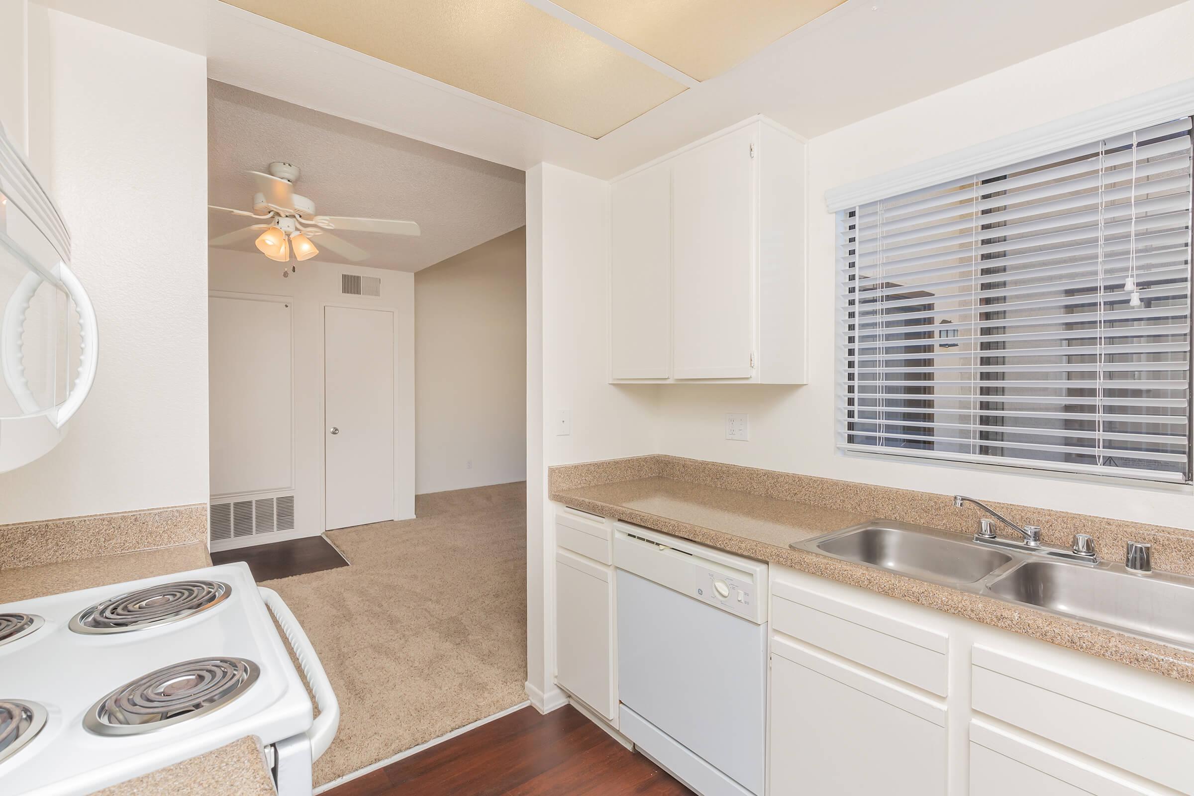 Kitchen with white appliances