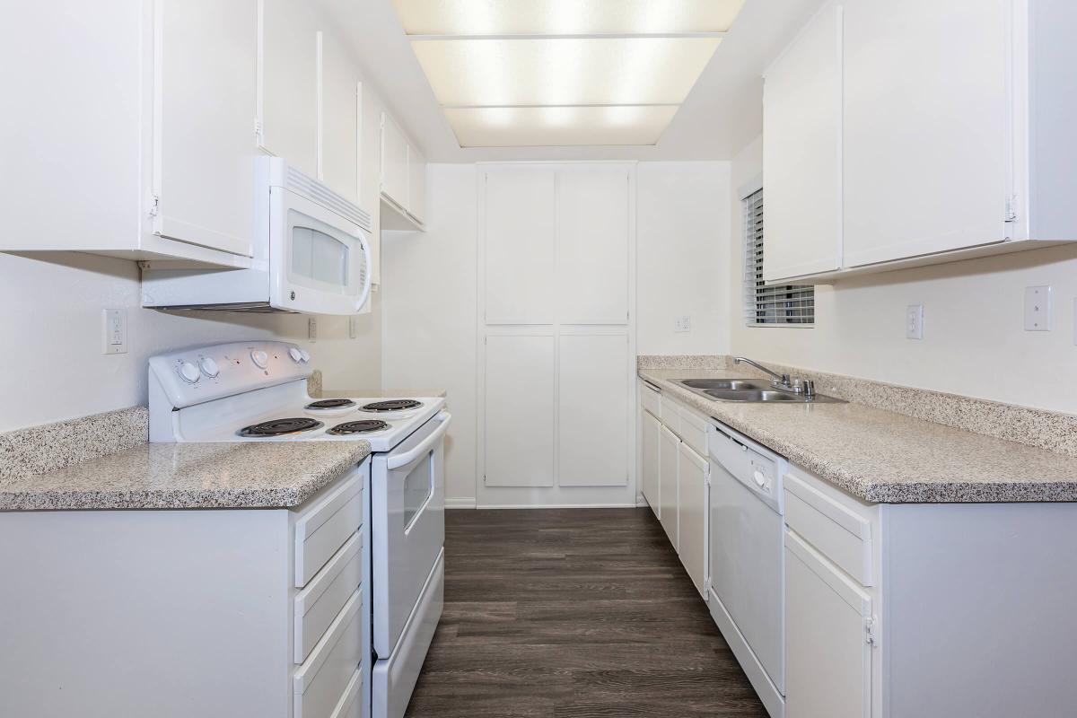 Kitchen with white cabinets