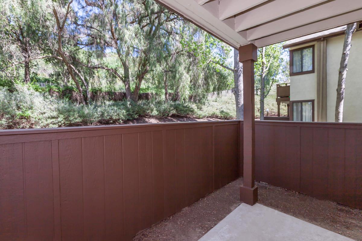 Patio with wooden fence