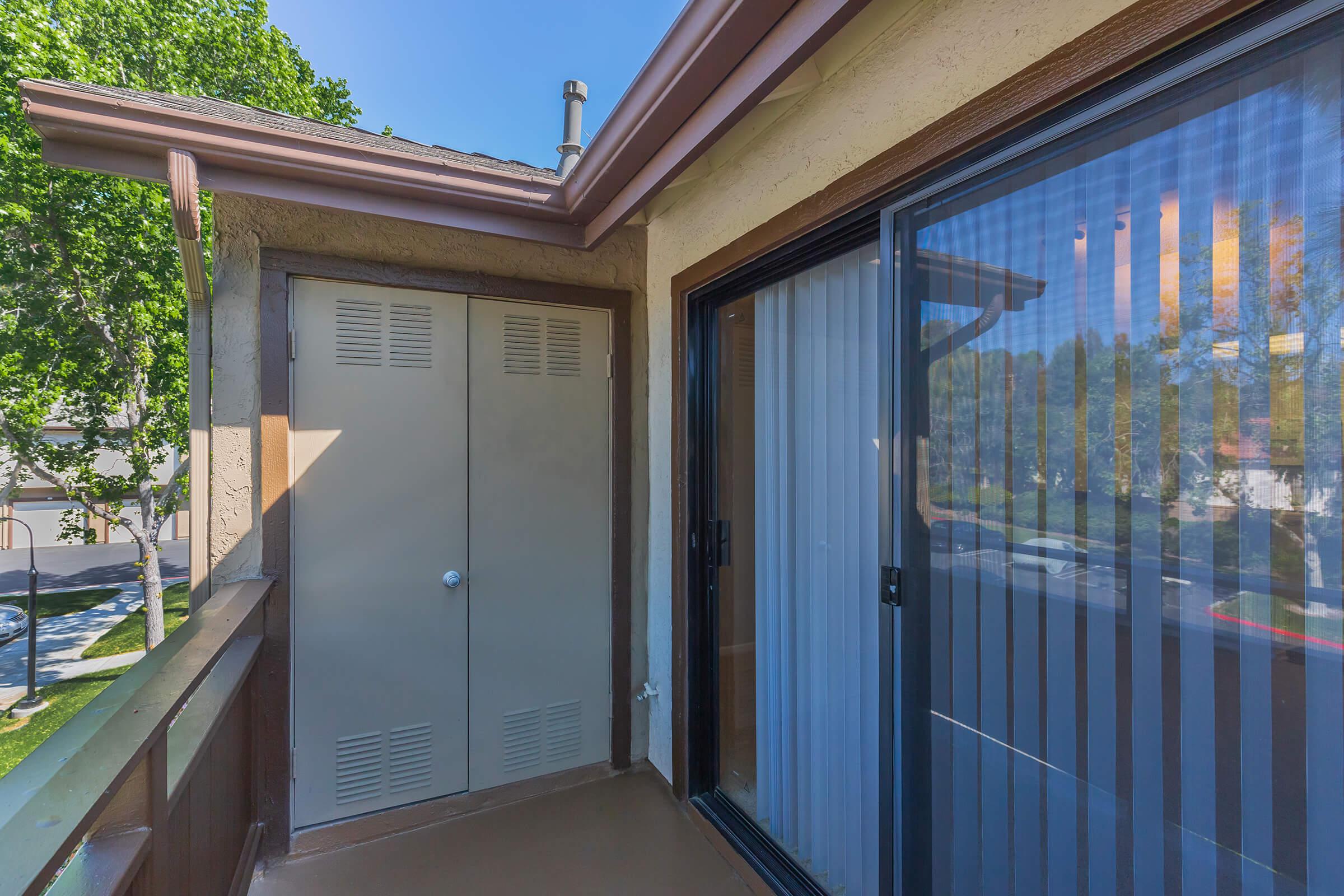 Patio with sliding glass doors